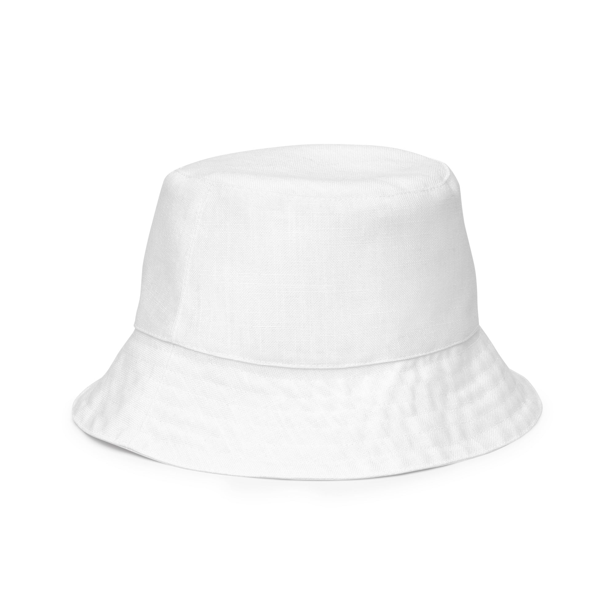 "Reversible bucket hat showing inside pattern - moisture-wicking polyester material"