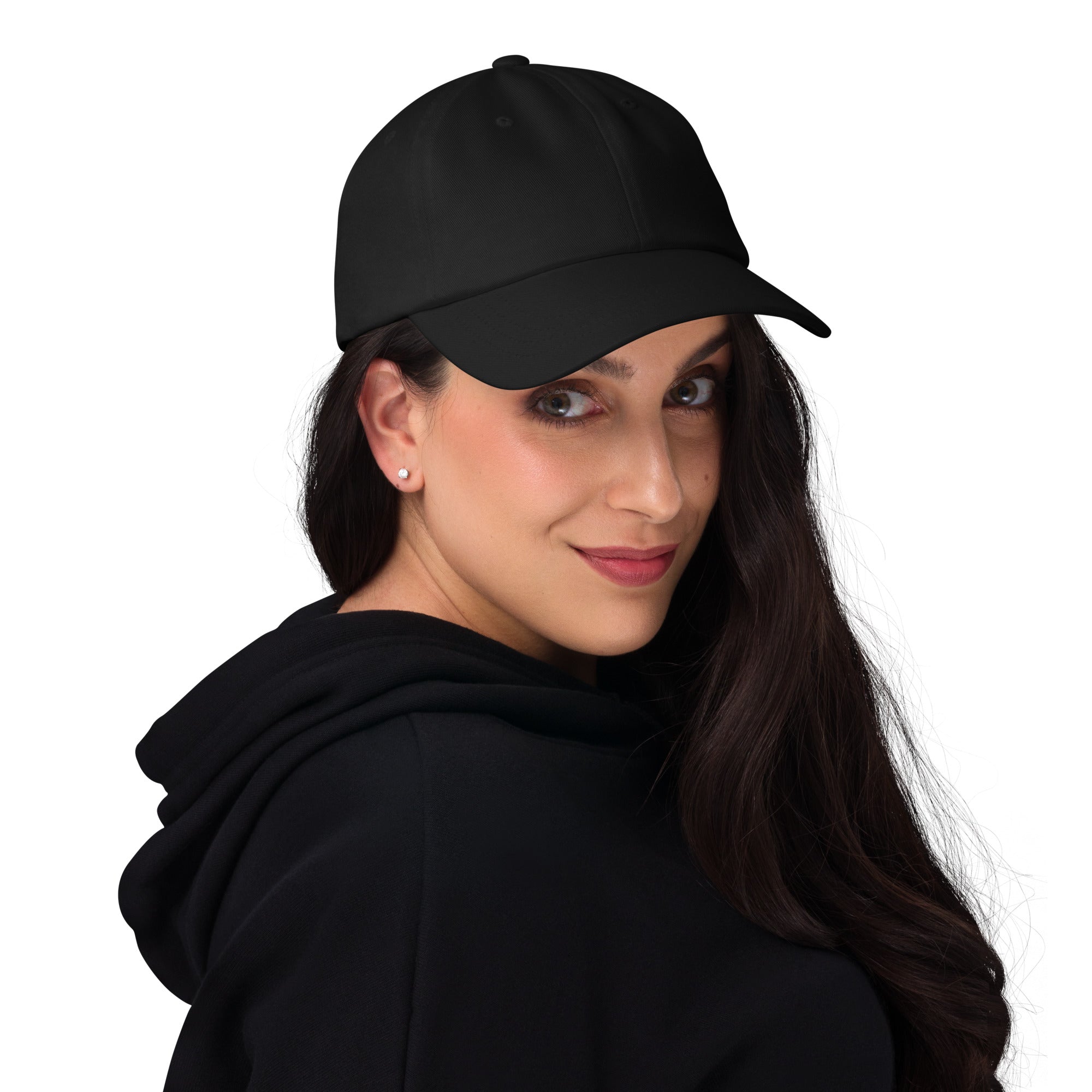 "Black dad hat classic baseball cap front view"