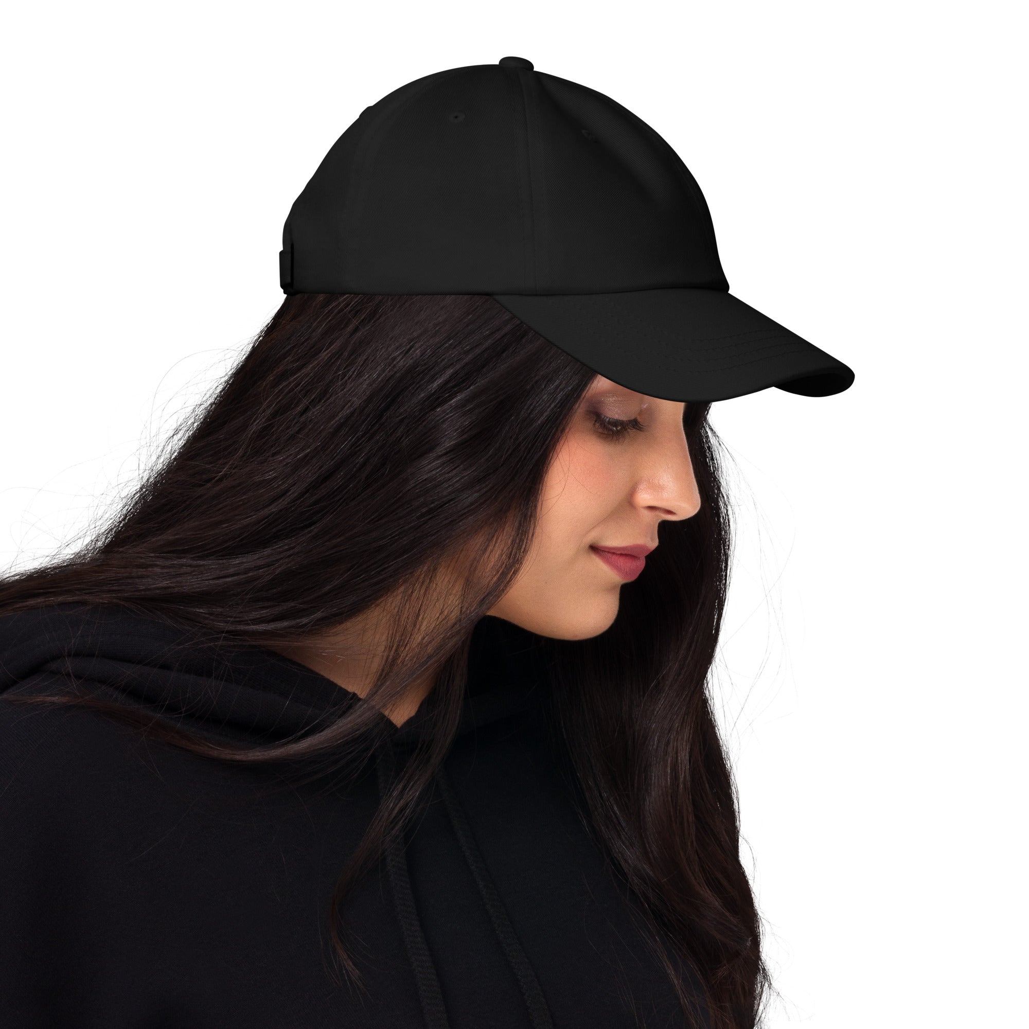  "Black dad hat classic baseball cap right side view"