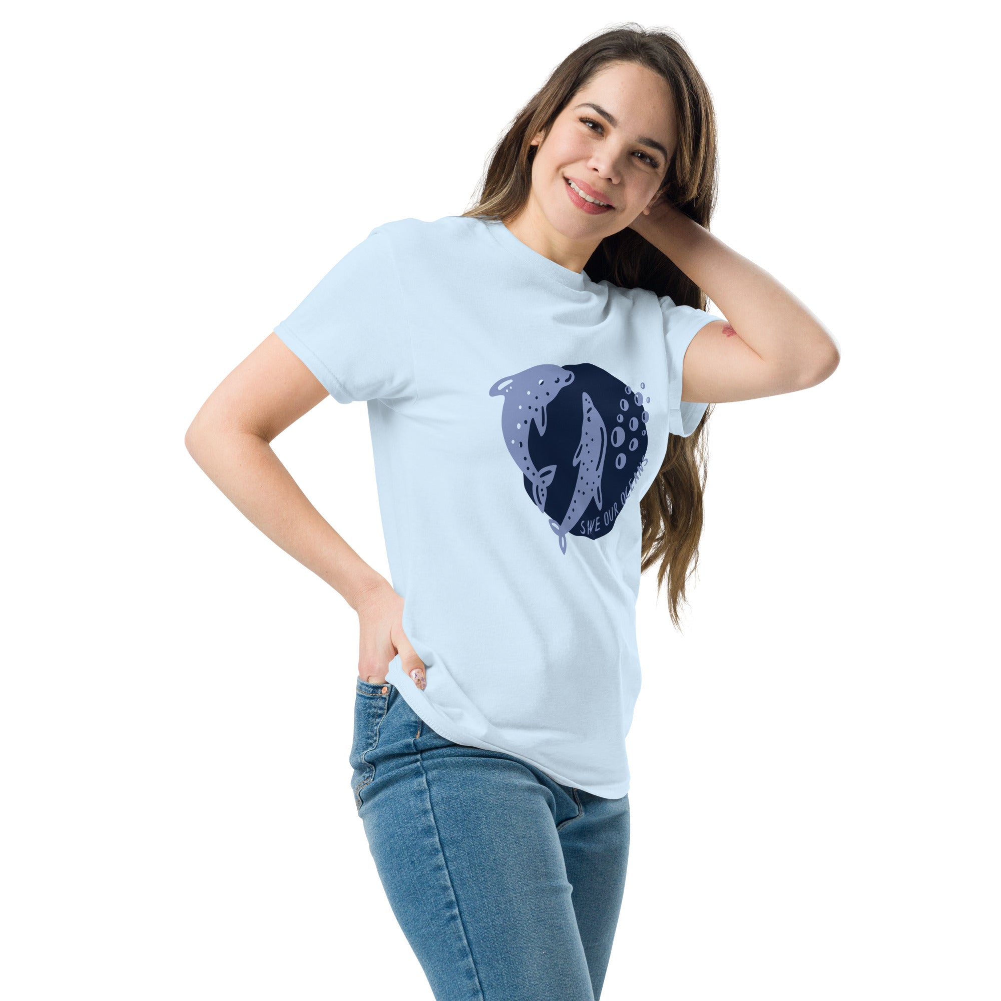 Unisex classic tee back view showing durable construction and tagless design